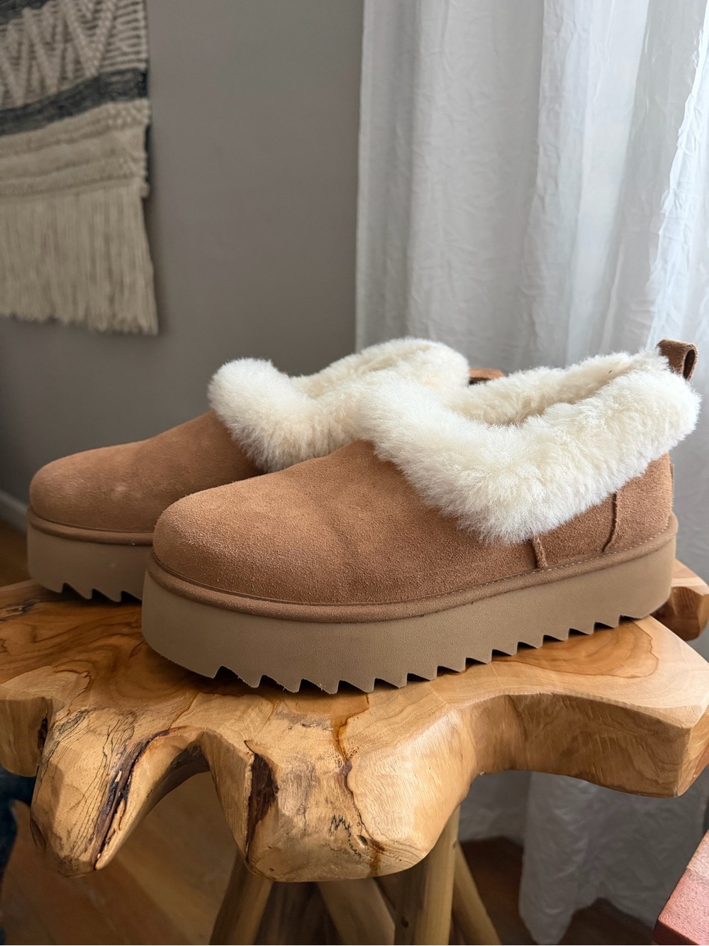 UGG tan platform booties